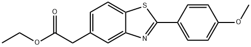 2-(4-メトキシフェニル)-5-ベンゾチアゾール酢酸エチル 化学構造式