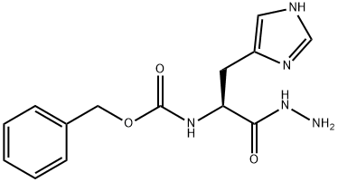 Nα-[(ベンジルオキシ)カルボニル]-L-ヒスチジンヒドラジド 化学構造式