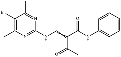 (E)-2-acetyl-3-[(5-bromo-4,6-dimethyl-2-pyrimidinyl)amino]-N-phenyl-2-propenamide Structure