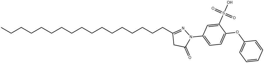 1-(3-磺基-4-苯氧基)-苯基-3-十七烷基-吡唑啉-5-酮 结构式