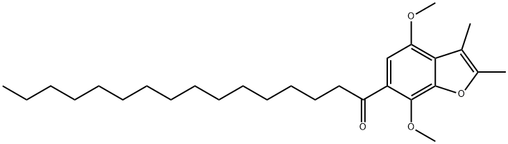 4,7-Dimethoxy-2,3-dimethyl-6-hexadecanoylbenzofuran 结构式