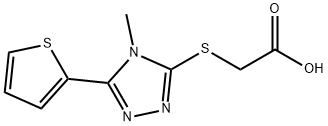 [(4-メチル-5-チエン-2-イル-4H-1,2,4-トリアゾール-3-イル)チオ]酢酸 化学構造式