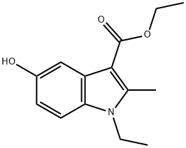 1-乙基-5-羟基-2-甲基-1H-吲哚-3-羧酸乙酯 结构式