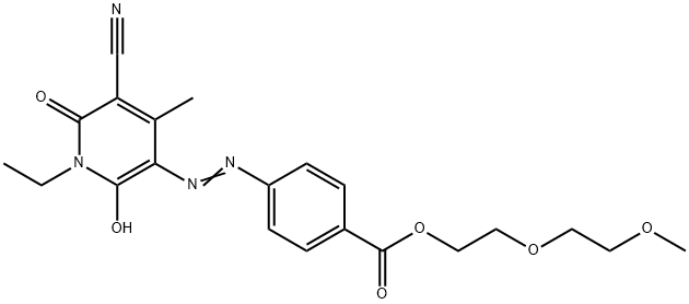 2-(2-methoxyethoxy)ethyl 4-[(5-cyano-1-ethyl-1,6-dihydro-2-hydroxy-4-methyl-6-oxopyridin-3-yl)azo]benzoate Structure