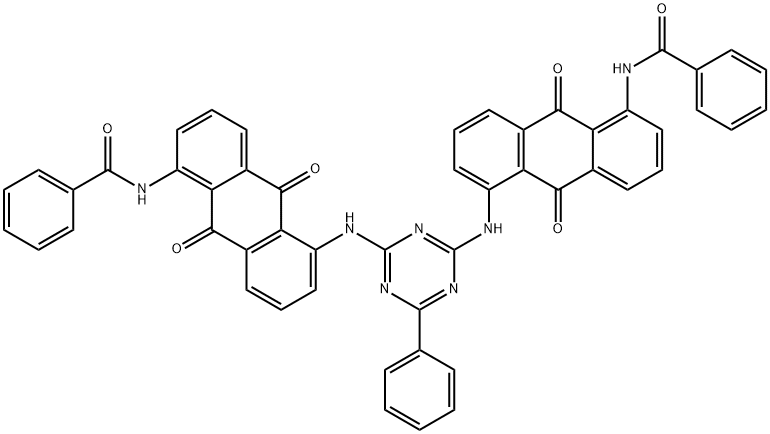 N,N'-[(6-苯基-1,3,5-三嗪-2,4-二基)二[亚氨基(9,10-二氢-9,10-二氧代-5,1-蒽二基)]]二-苯甲酰胺 结构式