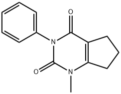 6,7-ジヒドロ-1-メチル-3-フェニル-1H-シクロペンタピリミジン-2,4(3H,5H)-ジオン 化学構造式