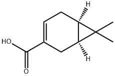 (1S,6R)-7,7-ジメチルビシクロ[4.1.0]ヘプタ-3-エン-3-カルボン酸 化学構造式