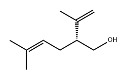 (R)-2-イソプロペニル-5-メチル-4-ヘキセン-1-オール 化学構造式