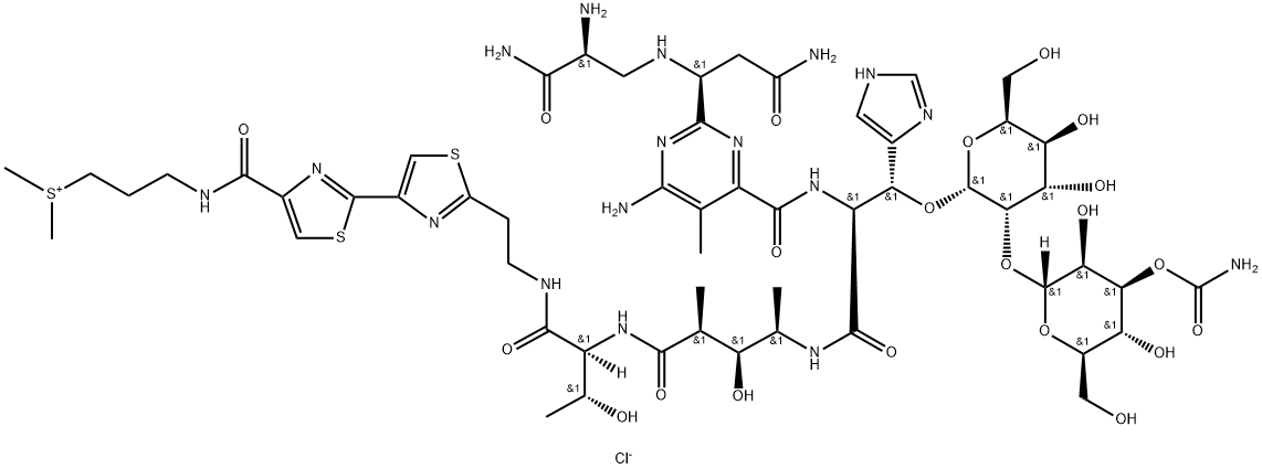 N1-[3-(ジメチルスルホニオ)プロピル]ブレオマイシンアミド・クロリド 化学構造式