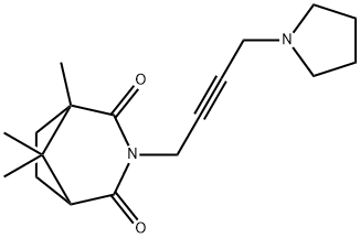3-[4-(1-Pyrrolidinyl)-2-butynyl]-1,8,8-trimethyl-3-azabicyclo[3.2.1]octane-2,4-dione 结构式