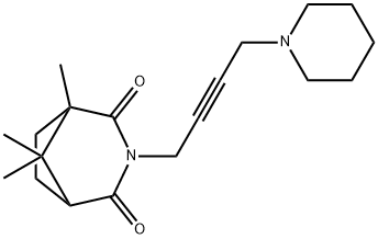 3-[4-(1-Piperidinyl)-2-butynyl]-1,8,8-trimethyl-3-azabicyclo[3.2.1]octane-2,4-dione 结构式