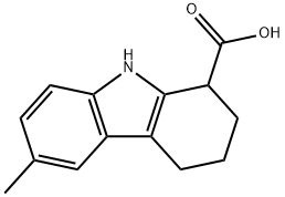 6-メチル-2,3,4,9-テトラヒドロ-1H-カルバゾール-1-カルボン酸 化学構造式
