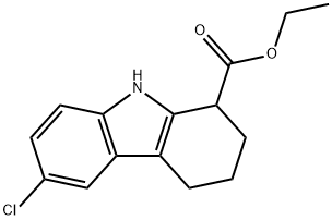 6-クロロ-1,2,3,4-テトラヒドロ-9H-カルバゾール-1-カルボン酸エチル 化学構造式