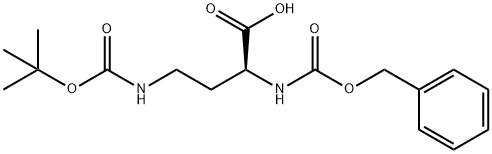 (2S)-4-[[(1,1-Dimethylethoxy)carbonyl]amino]-2-[[(phenylmethoxy)carbonyl]amino]butanoic acid Struktur
