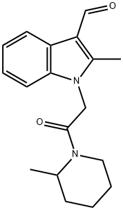 2-メチル-1-[2-(2-メチルピペリジン-1-イル)-2-オキソエチル]-1H-インドール-3-カルブアルデヒド 化学構造式