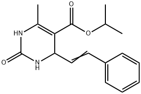 5-Pyrimidinecarboxylicacid,1,2,3,4-tetrahydro-6-methyl-2-oxo-4-(2-phenylethenyl)-,1-methylethylester(9CI),498568-38-0,结构式