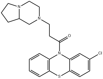 2-クロロ-10-[3-(3,4,6,7,8,8a-ヘキサヒドロピロロ[1,2-a]ピラジン-2(1H)-イル)プロピオニル]-10H-フェノチアジン 化学構造式