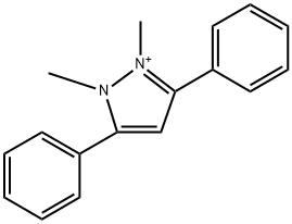 3,5-ジフェニル-1,2-ジメチル-1H-ピラゾール-2-イウム 化学構造式