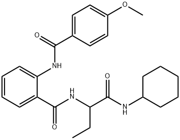 Benzamide, N-[1-[(cyclohexylamino)carbonyl]propyl]-2-[(4-methoxybenzoyl)amino]- (9CI) 化学構造式