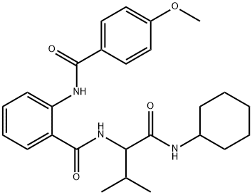 Benzamide, N-[1-[(cyclohexylamino)carbonyl]-2-methylpropyl]-2-[(4-methoxybenzoyl)amino]- (9CI) Struktur