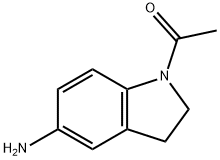 1-アセチル-5-アミノ-2,3-ジヒドロ-(1H)-インドール 化学構造式