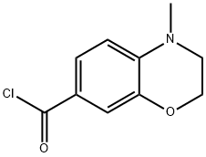 4-メチル-3,4-ジヒドロ-2H-1,4-ベンゾオキサジン-7-カルボニルクロリド 化学構造式