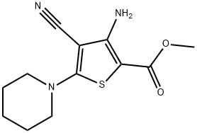 METHYL 3-AMINO-4-CYANO-5-PIPERIDINOTHIOPHENE-2-CARBOXYLATE 化学構造式