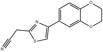 2-(4-(2,3-二氢苯并[B][1,4]二噁英-6-基)噻唑-2-基)乙腈,499771-17-4,结构式