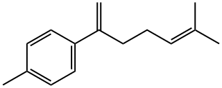 1-メチル-4-(5-メチル-1-メチレン-4-ヘキセニル)ベンゼン 化学構造式