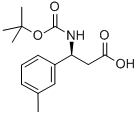 (S)-3-((TERT-ブチルトキシカルボニル)アミノ)-3-(M-トリル)プロパン酸 化学構造式