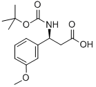 (S)-3-((TERT-ブチルトキシカルボニル)アミノ)-3-(3-メトキシフェニル)プロパン酸 化学構造式