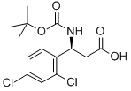 (S)-3-((TERT-ブチルトキシカルボニル)アミノ)-3-(2,4-ジクロロフェニル)プロパン酸 化学構造式