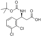 (S)-3-((TERT-ブチルトキシカルボニル)アミノ)-3-(2,3-ジクロロフェニル)プロパン酸 化学構造式