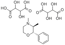 苯二甲吗啉一氢酒石酸盐,50-58-8,结构式