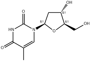 1-[(2R,4S,5R)-4-hydroxy-5-(hydroxymethyl)oxolan-2-yl]-5-methyl-pyrimidine-2,4-dione,50-88-4,结构式