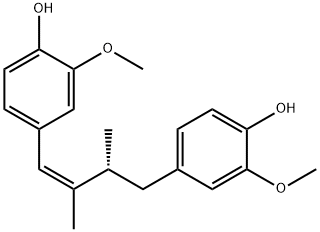 [R,(-)]-1,4-ビス(4-ヒドロキシ-3-メトキシフェニル)-2,3-ジメチル-1-ブテン 化学構造式