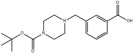 3-(4-叔丁氧基羰酰)哌嗪甲基苯甲酸,500013-38-7,结构式