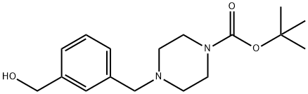 4-[3-(羟基甲基)苄基]四氢-1(2H)-吡嗪羧酸叔丁酯, 500013-39-8, 结构式