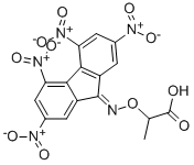 (+),(-)-A-2,4,5,7-TETRANITRO-9-FLUORENYLIDENEAMINOOXYPROPIONIC ACID Structure