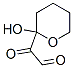 2H-Pyran-2-acetaldehyde, tetrahydro-2-hydroxy-alpha-oxo- (9CI) Struktur
