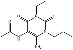 Acetamide,  N-(6-amino-3-ethyl-1,2,3,4-tetrahydro-2,4-dioxo-1-propyl-5-pyrimidinyl)- Struktur