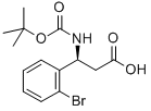 (S)-3-(2-ブロモフェニル)-3-((TERT-ブチルトキシカルボニル)アミノ)プロパン酸 化学構造式