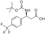 (S)-3-((TERT-ブチルトキシカルボニル)アミノ)-3-(4-(トリフルオロメチル)フェニル)プロパン酸 化学構造式