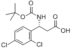 (R)-3-((TERT-ブチルトキシカルボニル)アミノ)-3-(2,4-ジクロロフェニル)プロパン酸 化学構造式