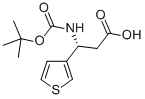 BOC-(R)-3-アミノ-3-(3-チエニル)プロピオン酸 化学構造式