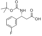 N-叔丁氧羰基-(R)-3-氨基-3-(3-氟苯基)丙酸 结构式