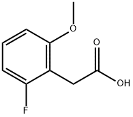 2-フルオロ-6-メトキシフェニル酢酸 化学構造式