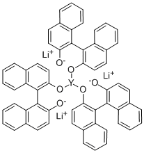 リチウムトリス(S-(-)-1,1'-ビナフチル-2,2'-ジオラト)イットレート(III) tetrahydrofuran adduct, min. 97% 化学構造式