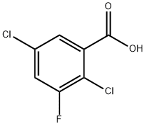 2,5-ジクロロ-3-フルオロ安息香酸 化学構造式