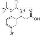 BOC-(R)-3-氨基-3-(3-溴苯基)-丙酸, 501015-16-3, 结构式